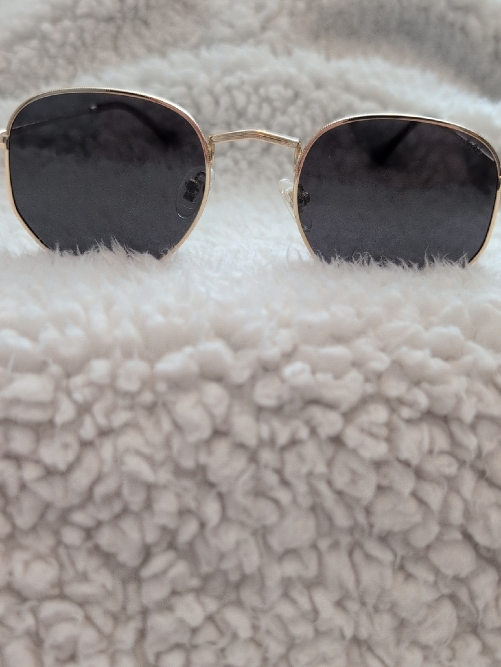 Gold Frame Black Lens Women's Sunglasses